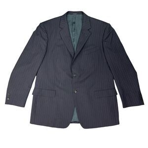 Vintage Gritti Ermenegildo Zegna Blazer Mens 46 Navy Wool Striped Suit Jacket